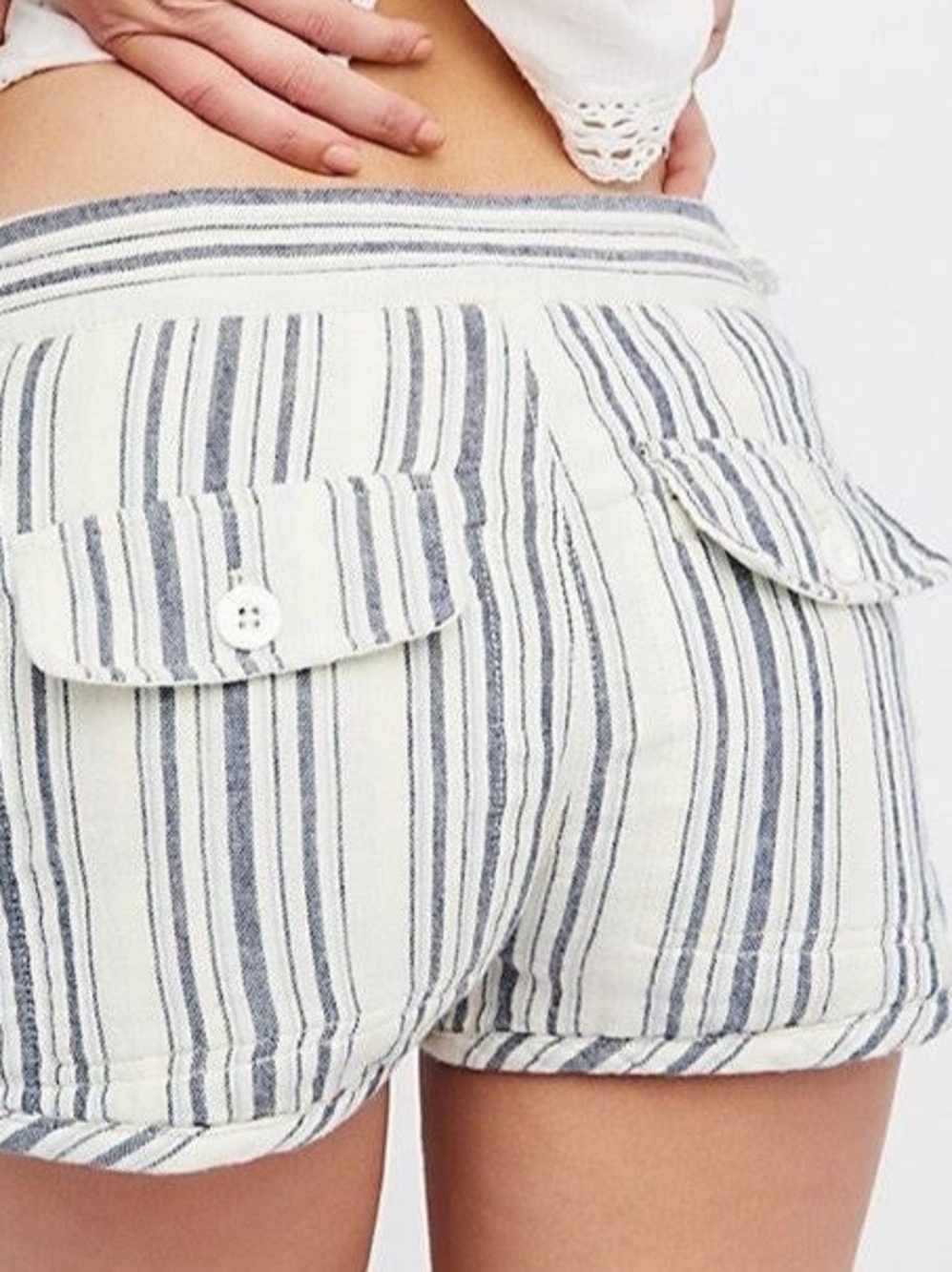EUC Free People Night Moves Striped Coastal Micro Short, Size 6